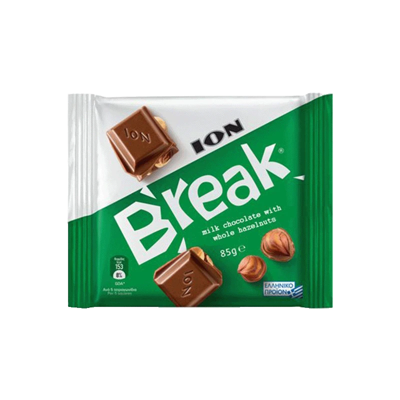 شوكولاتة ايون بريك بالحليب وحبات البندق الكاملة -90 جرام